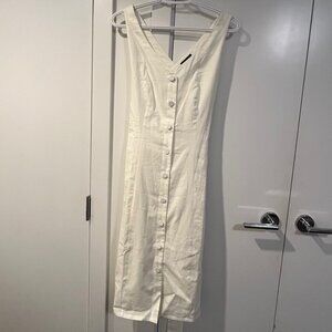 Linen-blend Sleeveless Dress with Removable Sash